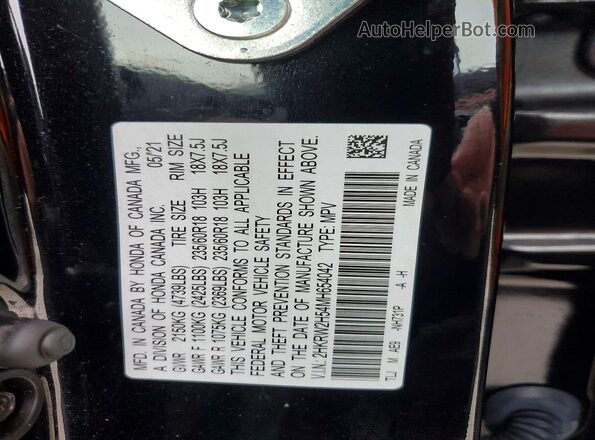2HKRW2H54MH654042 2021 HONDA CR-V Black VIN կոդի պիտակի տեսք
