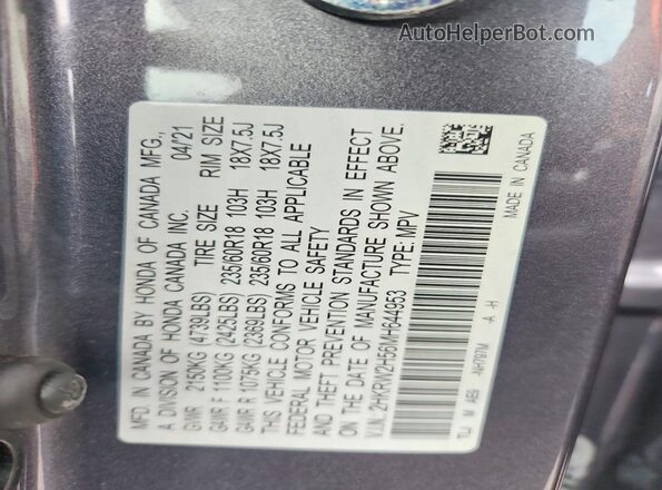 2HKRW2H56MH644953 2021 HONDA CR-V Gray VIN sticker view