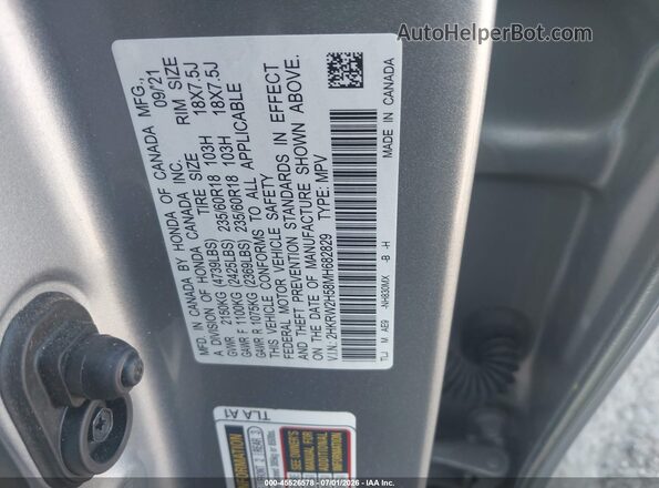 2HKRW2H58MH682829 2021 HONDA CR-V Silver Вид підкапотного простору
