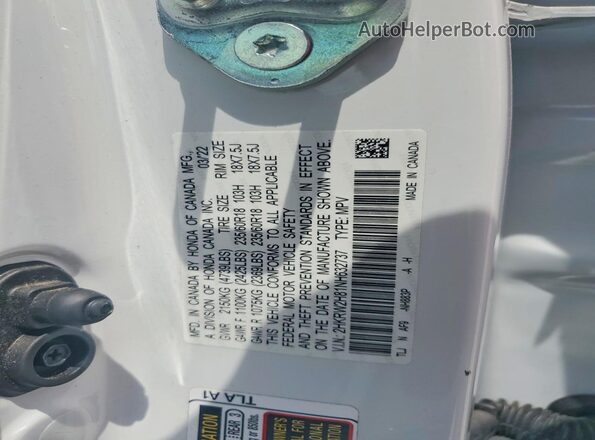2HKRW2H81NH632737 2022 HONDA CR-V White ძრავის განყოფილების ხედი