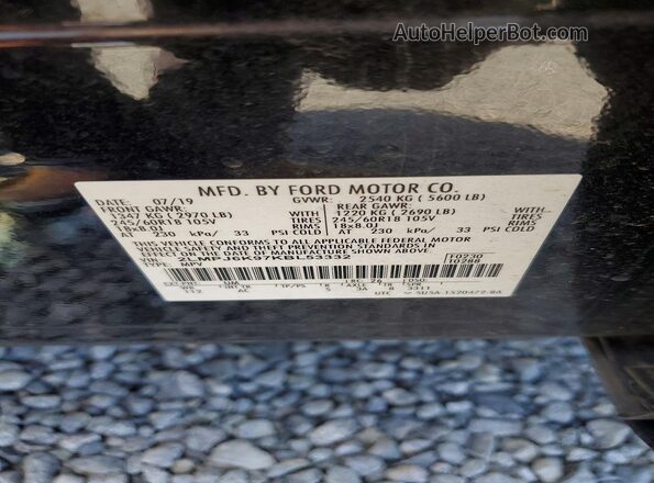 2LMPJ6K97KBL53332 2019 LINCOLN NAUTILUS Black VIN კოდის სტიკერის ხედი