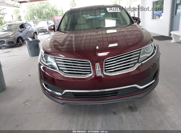 2LMPJ6KR8JBL17678 2018 LINCOLN MKX Maroon ხელსაწყოთა პანელის ხედი