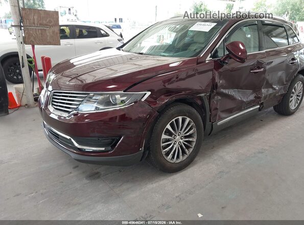 2LMPJ6KR8JBL17678 2018 LINCOLN MKX Maroon წინა ხედი