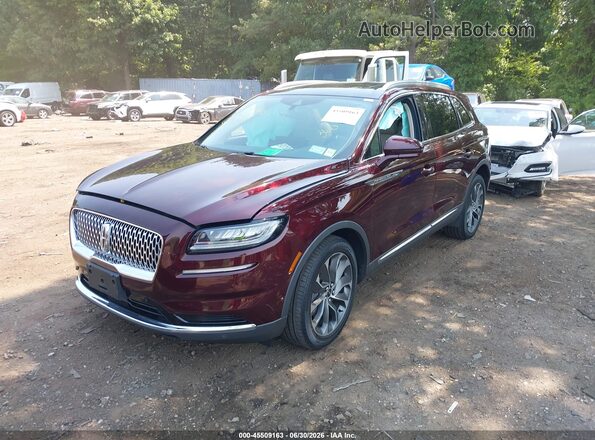2LMPJ8K95NBL08258 2022 LINCOLN NAUTILUS Burgundy წინა მარცხენა ხედი სამი მეოთხედიდან