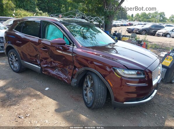 2LMPJ8K95NBL08258 2022 LINCOLN NAUTILUS Burgundy წინა ხედი