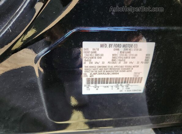 2LMPJ8KR2JBL38604 2018 LINCOLN MKX Black Սալոնի 360 աստիճան տեսք