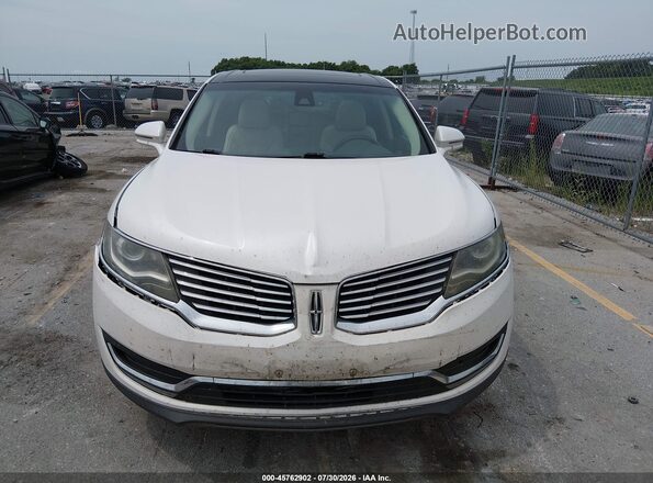 2LMTJ8LR8GBL50326 2016 LINCOLN MKX White Vista del cuadro de instrumentos
