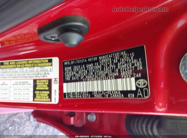 2T1BURHE0GC544340 2016 TOYOTA COROLLA Red Widok komory silnika