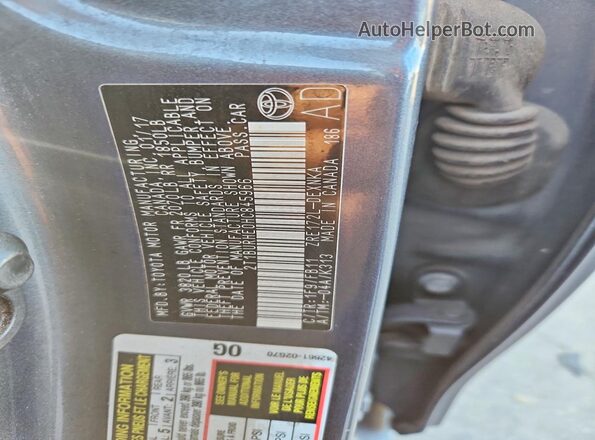 2T1BURHE0HC845966 2017 TOYOTA COROLLA Charcoal Engine compartment view