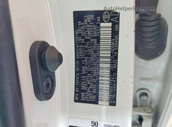 2T1BURHE0KC166982 2019 TOYOTA COROLLA Белый Вид подкапотного пространства
