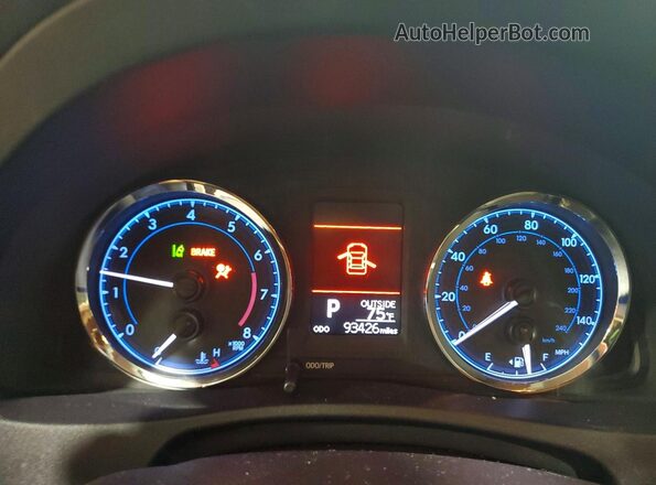2T1BURHE0KC166982 2019 TOYOTA COROLLA Белый Вид щитка приборов