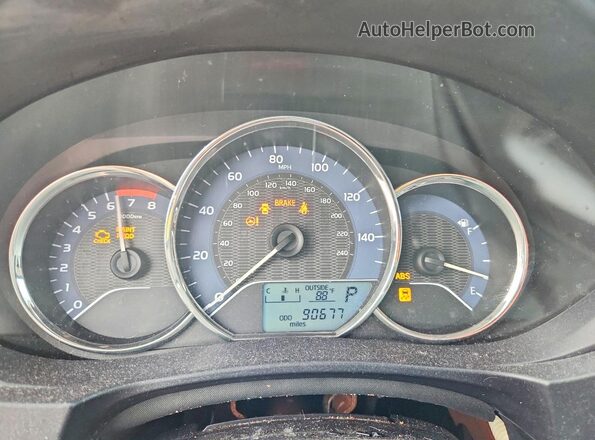 2T1BURHE1GC528843 2016 TOYOTA COROLLA Red ხელსაწყოთა პანელის ხედი