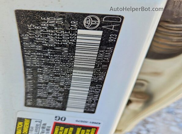 2T1BURHE1GC562491 2016 TOYOTA COROLLA Белый Вид подкапотного пространства