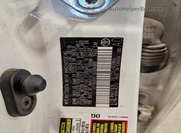 2T1BURHE1GC694988 2016 TOYOTA COROLLA White Engine compartment view
