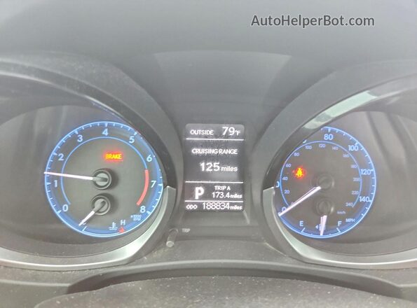 2T1BURHE2GC509928 2016 TOYOTA COROLLA Blue Вид щитка приладів