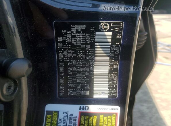 2T1BURHE2GC661871 2016 TOYOTA COROLLA Black Widok komory silnika