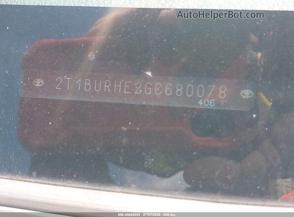 2T1BURHE2GC680078 2016 TOYOTA COROLLA Red Vista del compartimento del motor