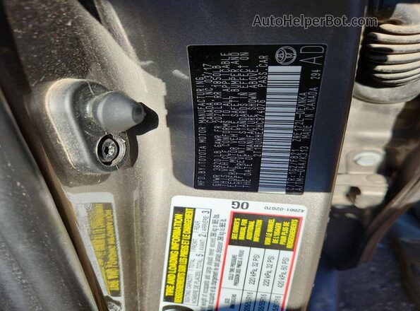 2T1BURHE2HC874076 2017 TOYOTA COROLLA Gray Widok naklejki z numerem VIN