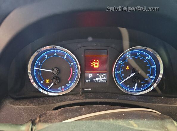 2T1BURHE2JC123422 2018 TOYOTA COROLLA Red Widok zestawu wskaźników