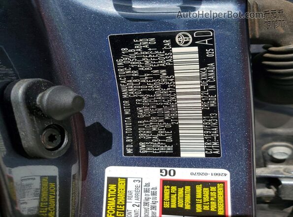 2T1BURHE2KC173545 2019 TOYOTA COROLLA Синий Вид подкапотного пространства