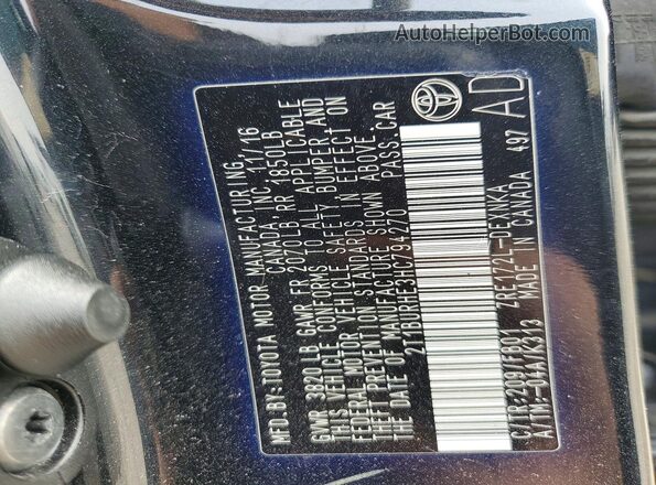 2T1BURHE3HC794270 2017 TOYOTA COROLLA/LE Black Vista del compartimento del motor