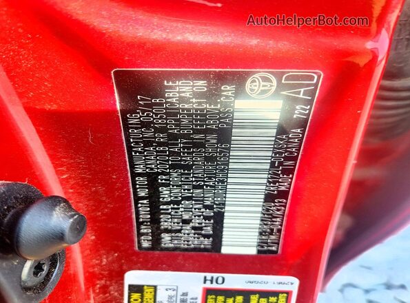 2T1BURHE3HC916576 2017 TOYOTA COROLLA Red Engine compartment view