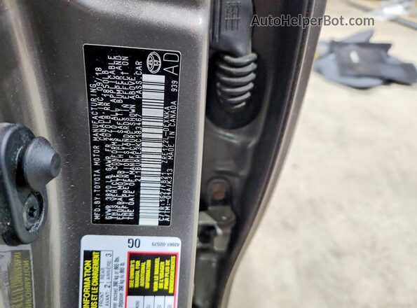 2T1BURHE3KC183467 2019 TOYOTA COROLLA Tan Widok naklejki z numerem VIN