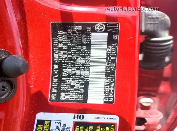 2T1BURHE4GC507596 2016 TOYOTA COROLLA Red Widok komory silnika