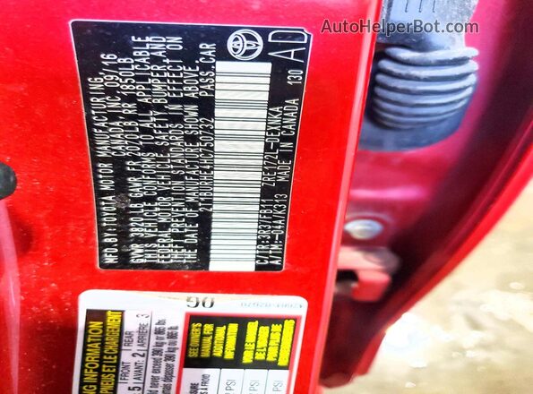2T1BURHE4HC750732 2017 TOYOTA COROLLA Red Vista del compartimento del motor