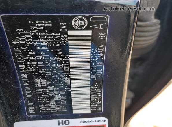 2T1BURHE4JC047167 2018 TOYOTA COROLLA Черный Вид подкапотного пространства