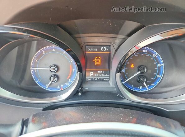 2T1BURHE5GC595946 2016 TOYOTA COROLLA Red Instrument cluster view