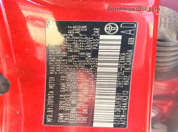 2T1BURHE5HC775350 2017 TOYOTA COROLLA Red Widok komory silnika
