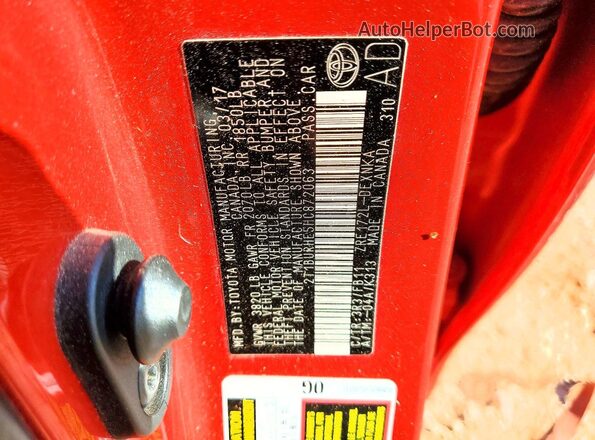 2T1BURHE5HC872063 2017 TOYOTA COROLLA Red ძრავის განყოფილების ხედი