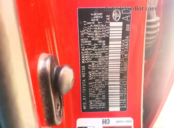 2T1BURHE5HC881782 2017 TOYOTA COROLLA Red Vista del compartimento del motor