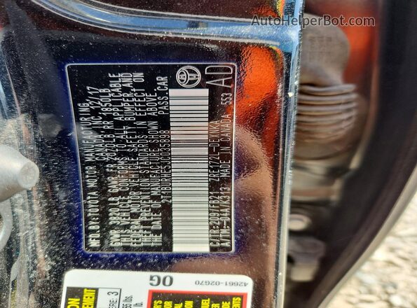 2T1BURHE5JC035898 2018 TOYOTA COROLLA Черный Вид подкапотного пространства