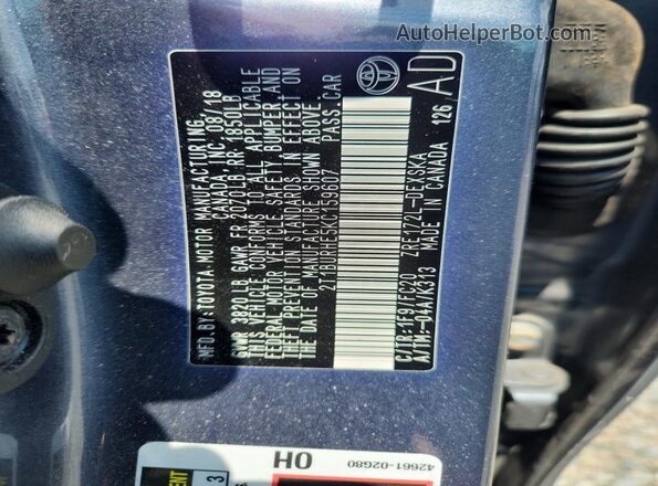 2T1BURHE5KC159607 2019 TOYOTA COROLLA Black Vista del compartimento del motor