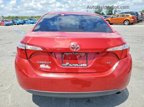 2T1BURHE6GC670606 2016 TOYOTA COROLLA Red Հետևի տեսք