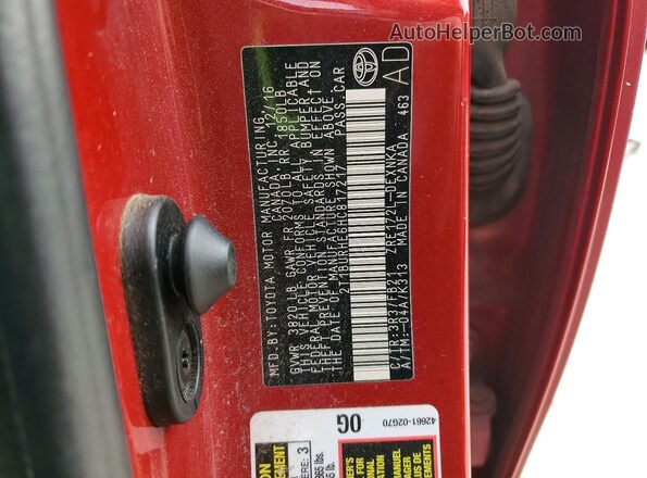 2T1BURHE6HC817217 2017 TOYOTA COROLLA Red ძრავის განყოფილების ხედი