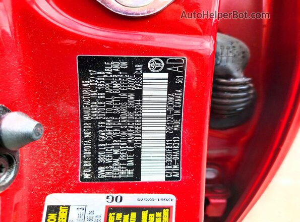 2T1BURHE6HC853344 2017 TOYOTA COROLLA Red Շարժիչի բաժամունքի տեսք