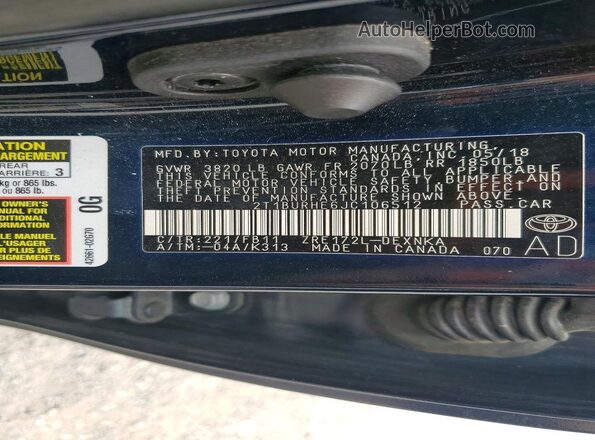 2T1BURHE6JC106512 2018 TOYOTA COROLLA Blue Շարժիչի բաժամունքի տեսք