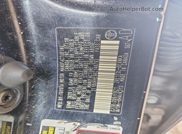 2T1BURHE6KC148793 2019 TOYOTA COROLLA Черный Вид подкапотного пространства