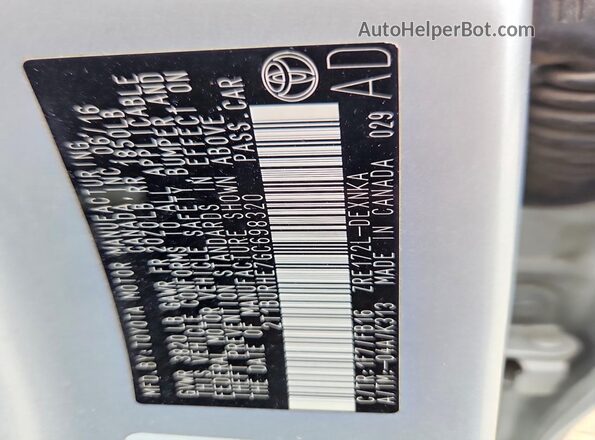 2T1BURHE7GC698320 2016 TOYOTA COROLLA Серебряный Вид подкапотного пространства