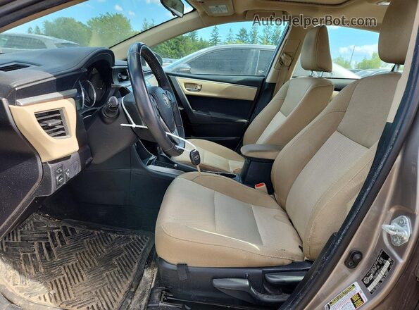 2T1BURHE7GC724074 2016 TOYOTA COROLLA Tan Вид салону спереду