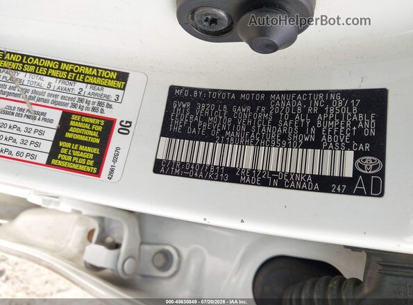 2T1BURHE7HC959107 2017 TOYOTA COROLLA White Engine compartment view