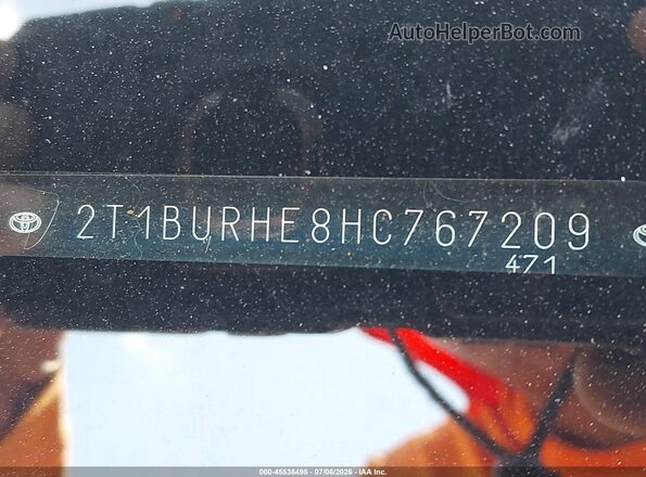 2T1BURHE8HC767209 2017 TOYOTA COROLLA White Widok komory silnika