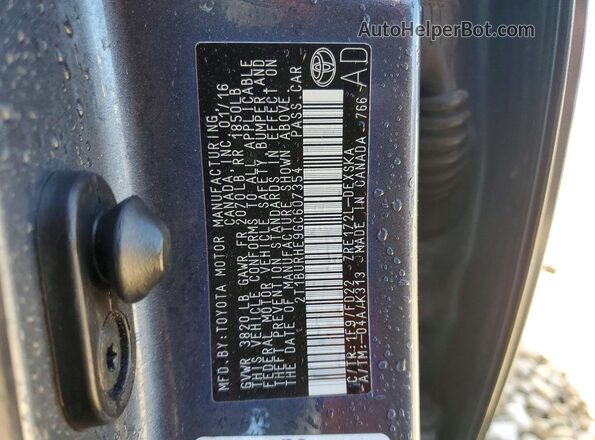 2T1BURHE9GC607354 2016 TOYOTA COROLLA Gray უკანა სალონის ხედი