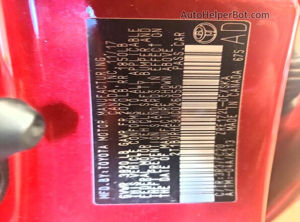 2T1BURHE9JC026055 2018 TOYOTA COROLLA Red Widok komory silnika