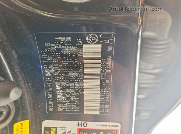 2T1BURHEXGC494725 2016 TOYOTA COROLLA Black ძრავის განყოფილების ხედი