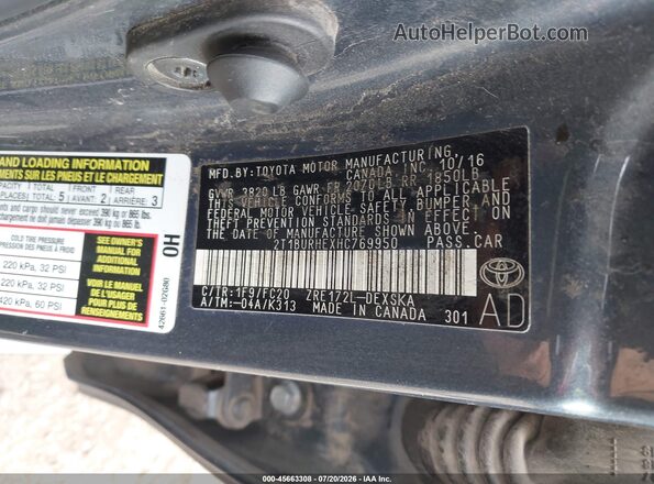 2T1BURHEXHC769950 2017 TOYOTA COROLLA Blue Engine compartment view