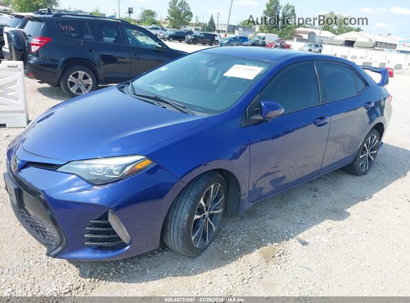 2T1BURHEXJC031412 2018 TOYOTA COROLLA Blue Առջևի ձախ երեք քառորդ տեսարան